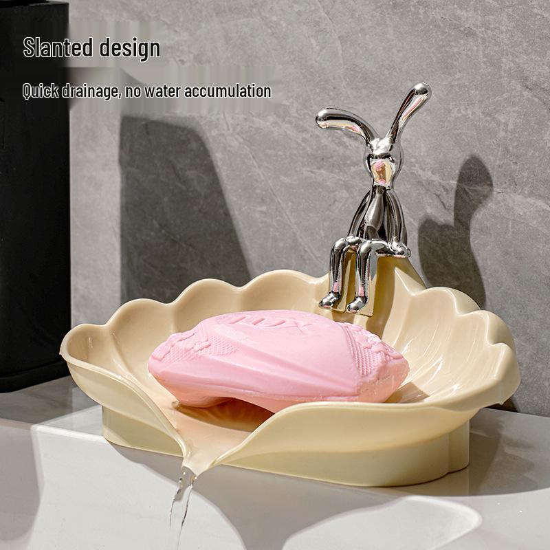 Seashell High-End Large Soap Dish with Advanced Draining for Bathroom Sink