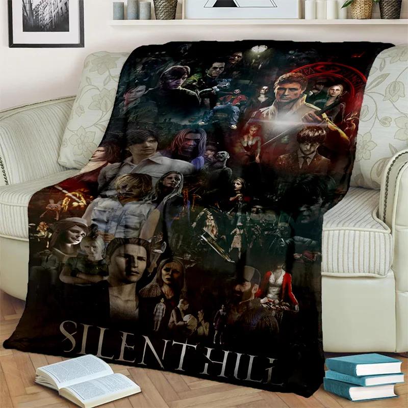 3D Silent Hill HD Horror Movie Game Blanket,Soft Throw Blanket for Home Bedroom Bed Sofa Picnic Travel Office Cover Blanket Kids