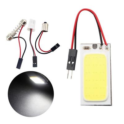 1Pc 18-Led Cob Car Interior Dome Plate Lights White Bulb Ba9S T10 Festoon 12V