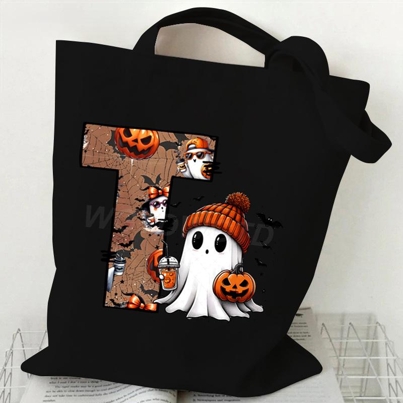 26 Letters Personalized Printing Trend Handbag Commuter Shoulder Bag Canvas Bag