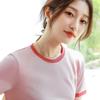 Women Summer T-Shirt Short Sleeve Patchwork Lady Tee Tops