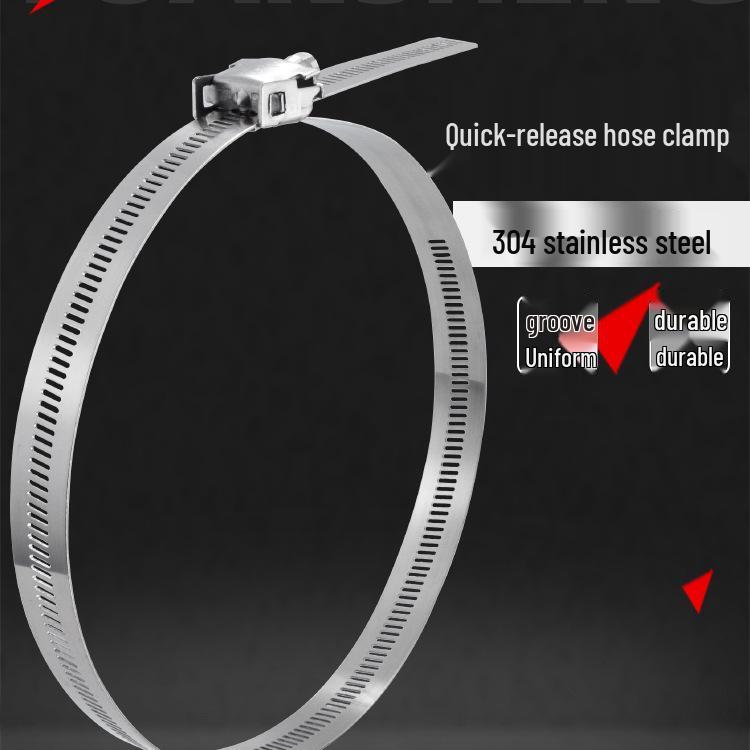 304 Stainless Steel Quick Release Hose Clamp: Widened, Thickened Light Pole Clamping Band