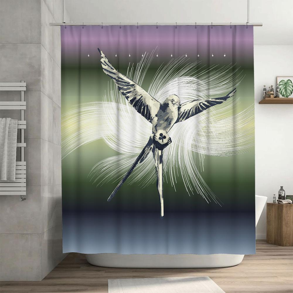 Seashell Shower Curtain Bathing Room Decor Waterproof Fabric Printing 3D Print Bathroom Decorations Home Textile (Mixed Colors)