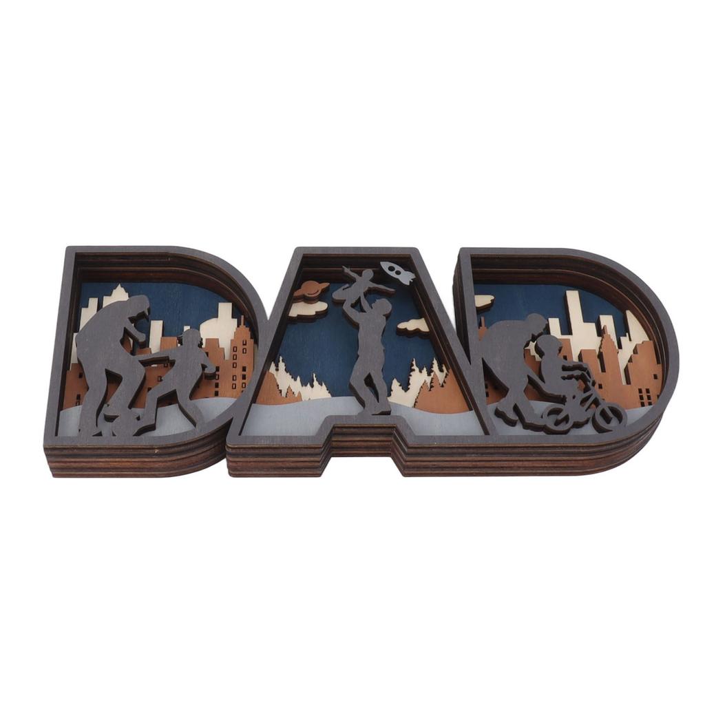 Light Up Letters Decor Battery Operated Wooden Dad Letters Sign Light for Fathers Day S