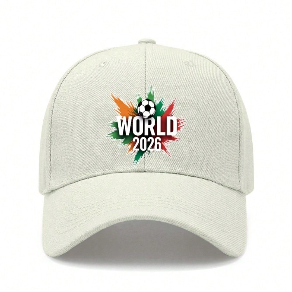 [Sporty Baseball Cap] 2026 World Cup Theme Print Unisex Adjustable Breathable Lightweight Polyester Sun Protection Casual Outdoor Sports Baseball Hat