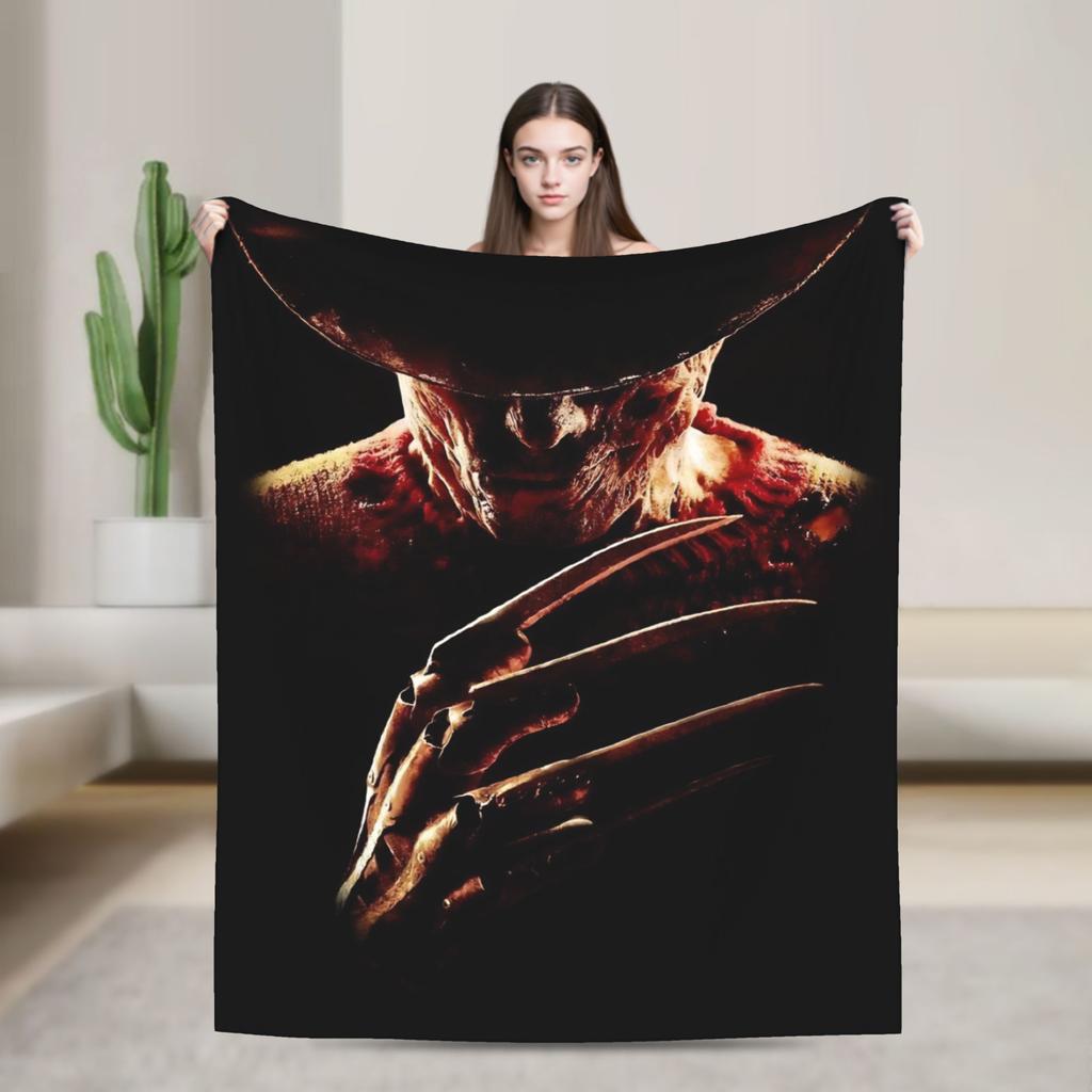 freddy krueger  Halloween Blanket  Warm Soft Funny Plush Throw Blanket For Outdoor Travel Flannel Bedspread Bed Cover
