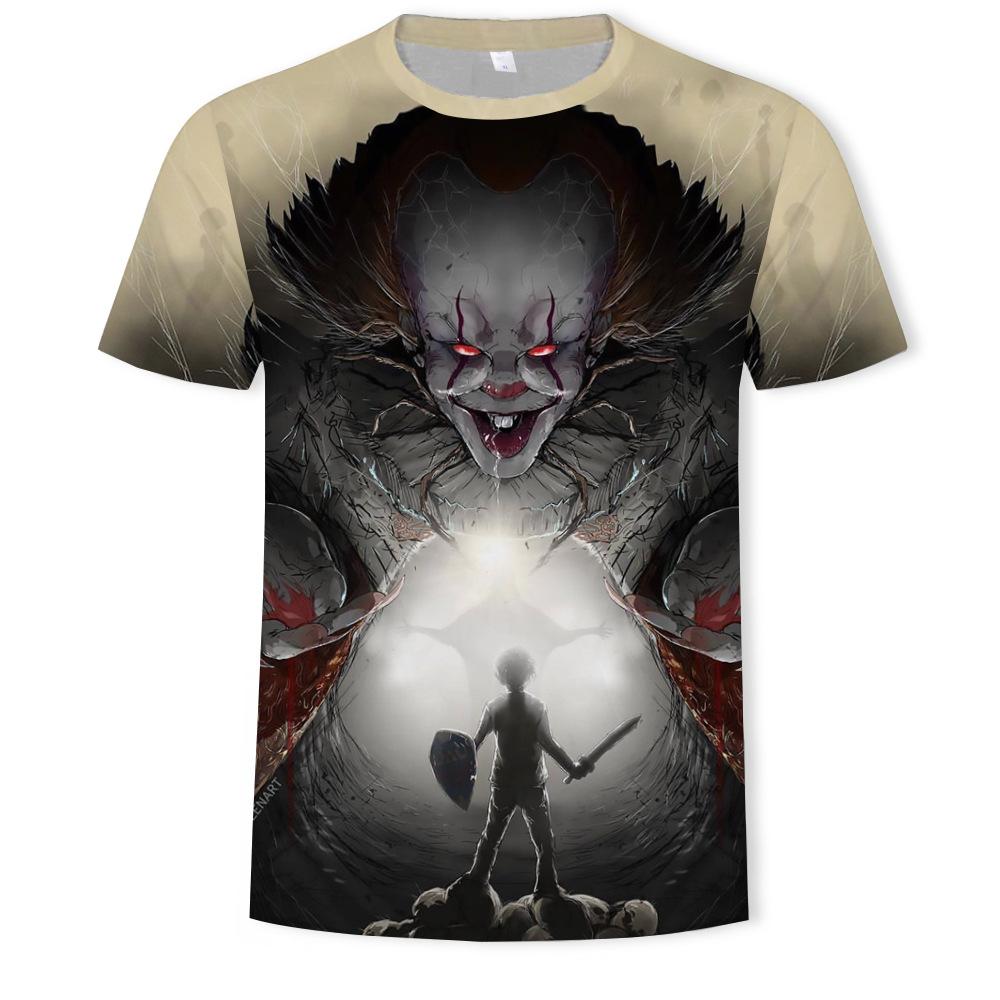 Summer Round Neck 3D Joker Resurrection Night Print Top Fashionable Casual Short Sleeved Men's T-shirts