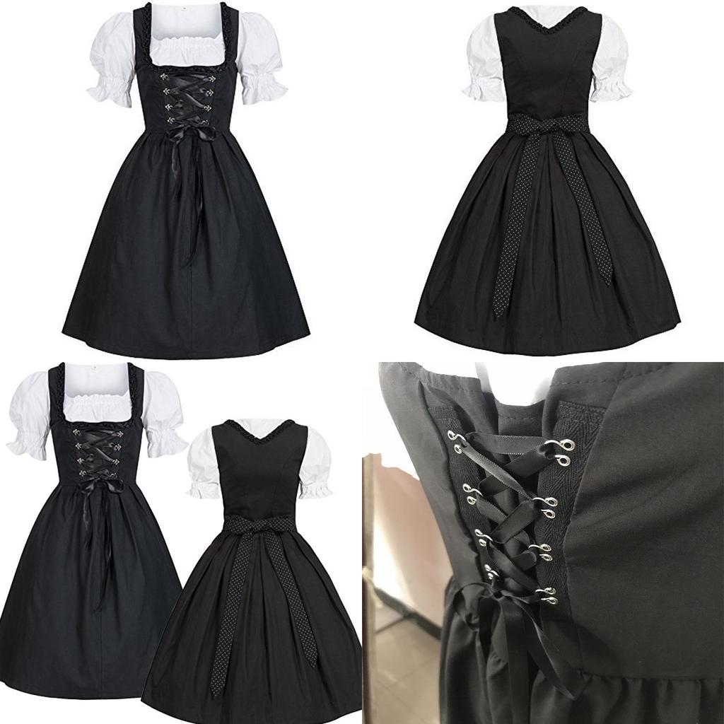 Enchanting Renaissance Medieval Women Dress With Square Collar For Halloween And Theme Parties