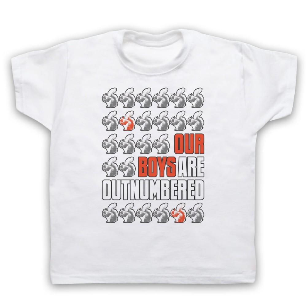 Red Squirrels Our Boys Are Outnumbered Grey Fun Protest Kids Childs T-Shirt 2XL