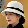Koreanischer Stil Retro Glockenhut Warmer Fleece Elegante Schirmmütze Vintage Fedora Kappe Fotoshooting