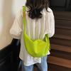 Canvas bag women's large capacity 2025 new autumn fashion lazy style one-shoulder crossbody bag casual commuter dumpling bag