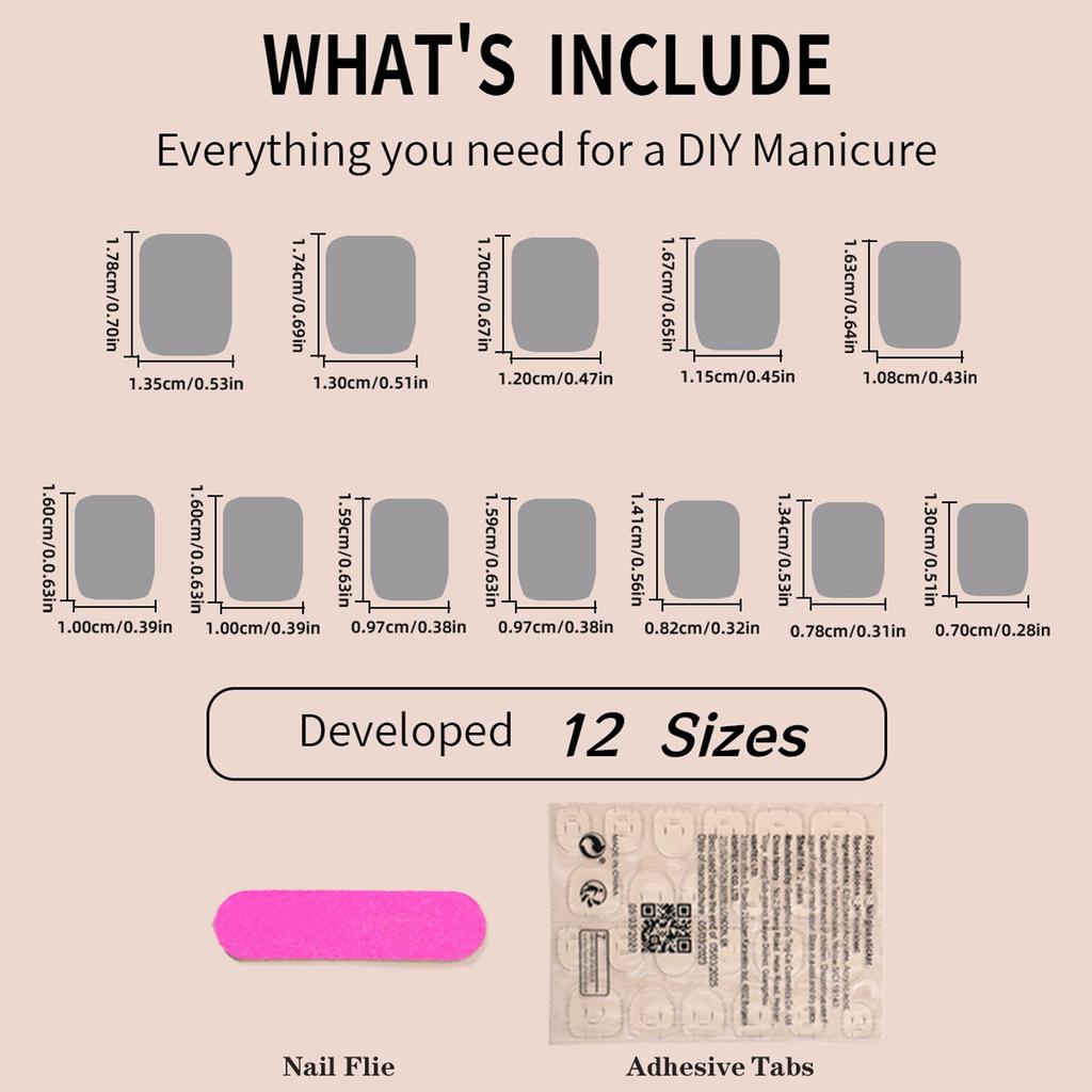 24pz Unghie Finte Quadrate Corte Lucide Unghie Finte Creative Unghie Press-on alla Moda Manicure Nail Art Per Tutti i Giorni