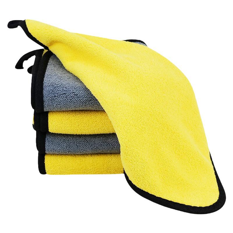 Double-Sided Coral Fleece Car Wash Towel - Absorbent, Lint & Streak-Free, Thick Cleaning & Drying Cloth