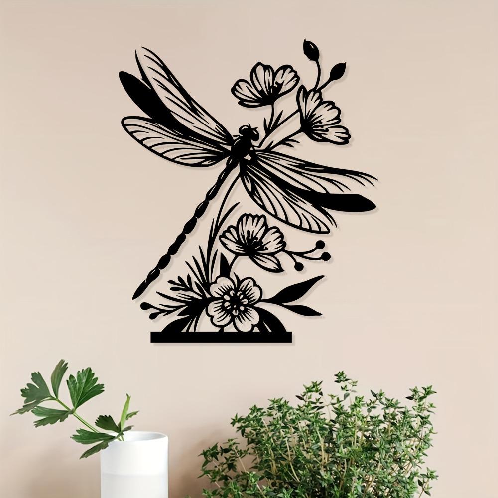 Handmade Metal Dragonfly Wall Art, Nature-Inspired Garden Decor, Weather-Resistant Insect Sculpture for Outdoor Patio, Unique Gift for Mom