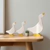 3Pcs Goose Wood Table Sign, Nordic Style Minimalist Solid Wood Decorative Ducks Set, Tabletop Centerpieces for Home Office Kids Room Shelf Decor