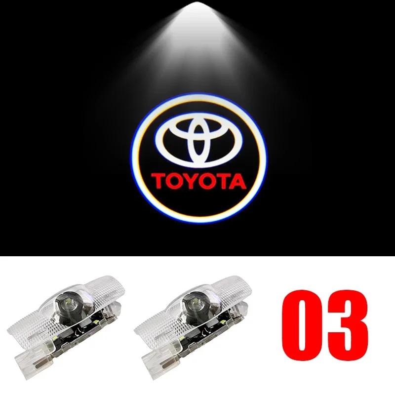 Car LED Door Warning Light Laser Projector Ghost Shadow Light Welcome Logo Lamp For Toyota Corolla RAV4 Camry Yaris C-HR Prius