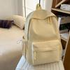 Schoolbag Korean Version Schoolbag Female Simple Style New Solid Color Japanese Backpack College Style Versatile Male Junior High School Student