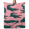 Alligator Collection A?? Pink & Teal Throw Blanket Anti Shedding Soft Fuzzy Blanket for Home