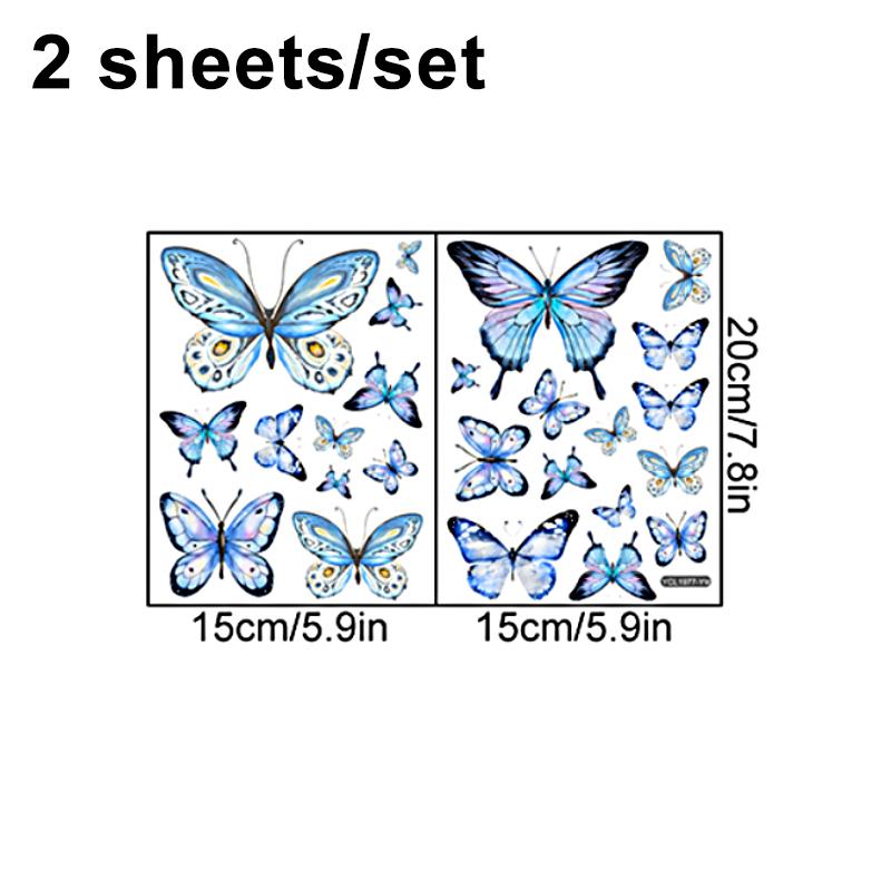 

1 комплект, креативные светящиеся наклейки на стену, самоклеящиеся флуоресцентные наклейки для домашнего декора, синяя бабочка, сделай сам