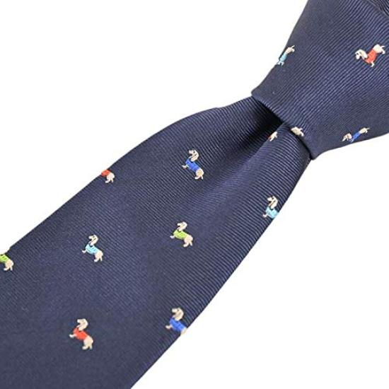 Paul Smith necktie (8cm wide) Dog design (NavyMulticolor (PS84)) [Used]