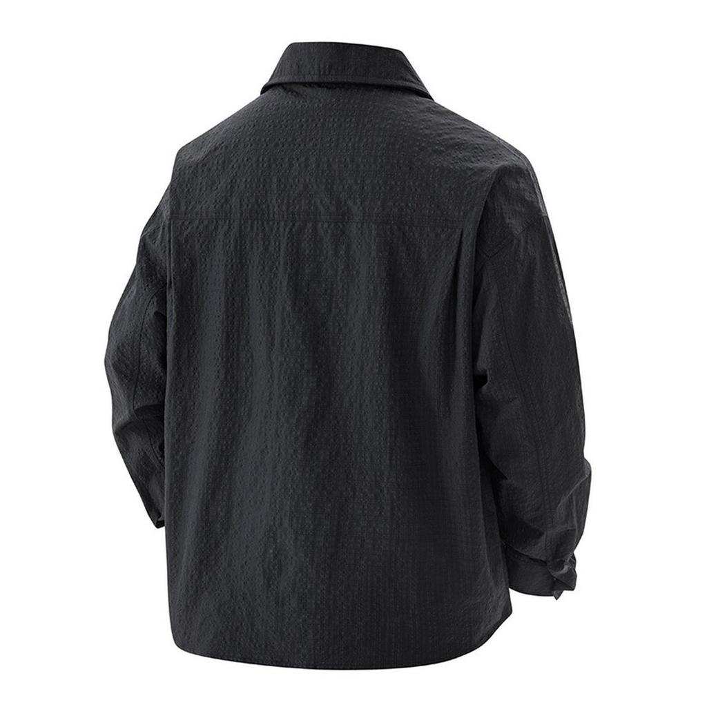 Lapel Plus-size Long-sleeved Men's Shirt Loose Casual Men's Shirt Jacket