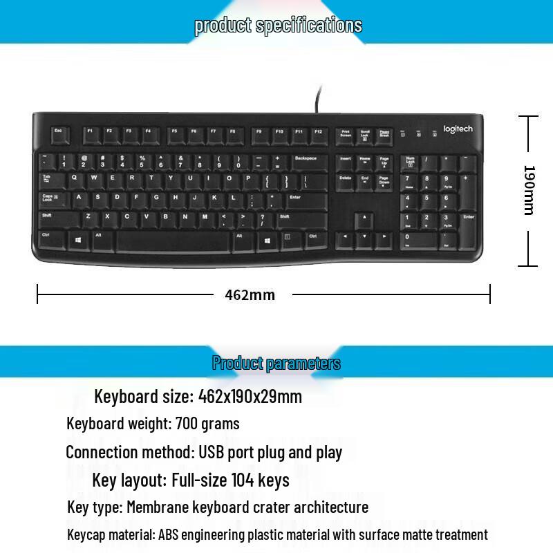 Logitech K120 Full-Size Wired Keyboard