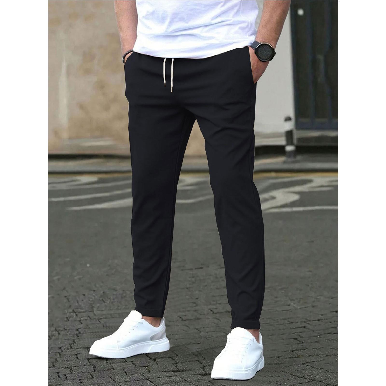 

Повседневные облегающие брюки Ninepoint для мужчин, однотонные повседневные брюки с карманами S чёрный