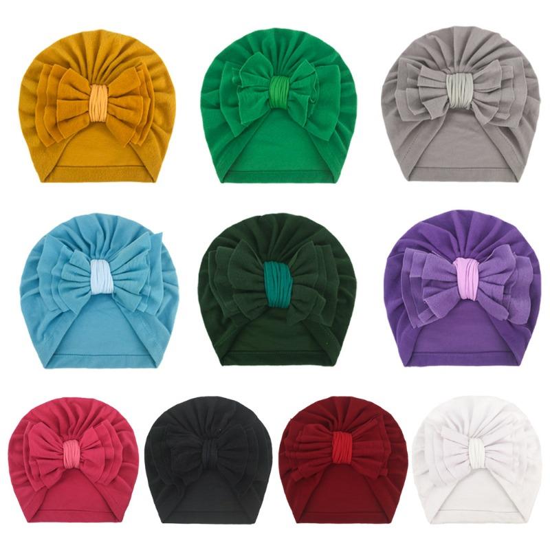 New baby products, baby bow headscarf hat, children's autumn and winter warm hat, girls' hat