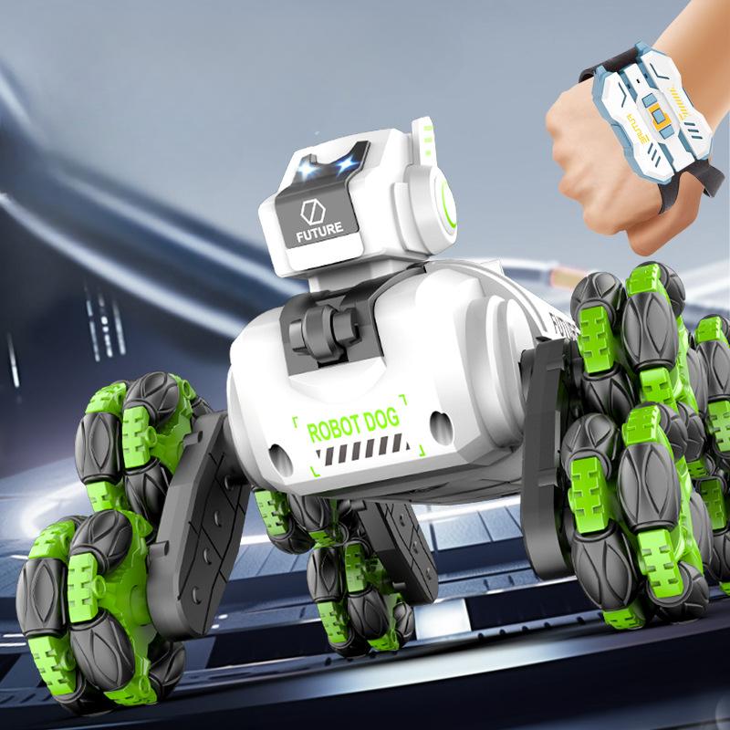 Remote Control Robot Dog Toy for Kids 2.4Ghz 8WD Gesture Sensing Stunt Rc Cars with Music & Light,Children Birthday and Xmas Gift for Kids