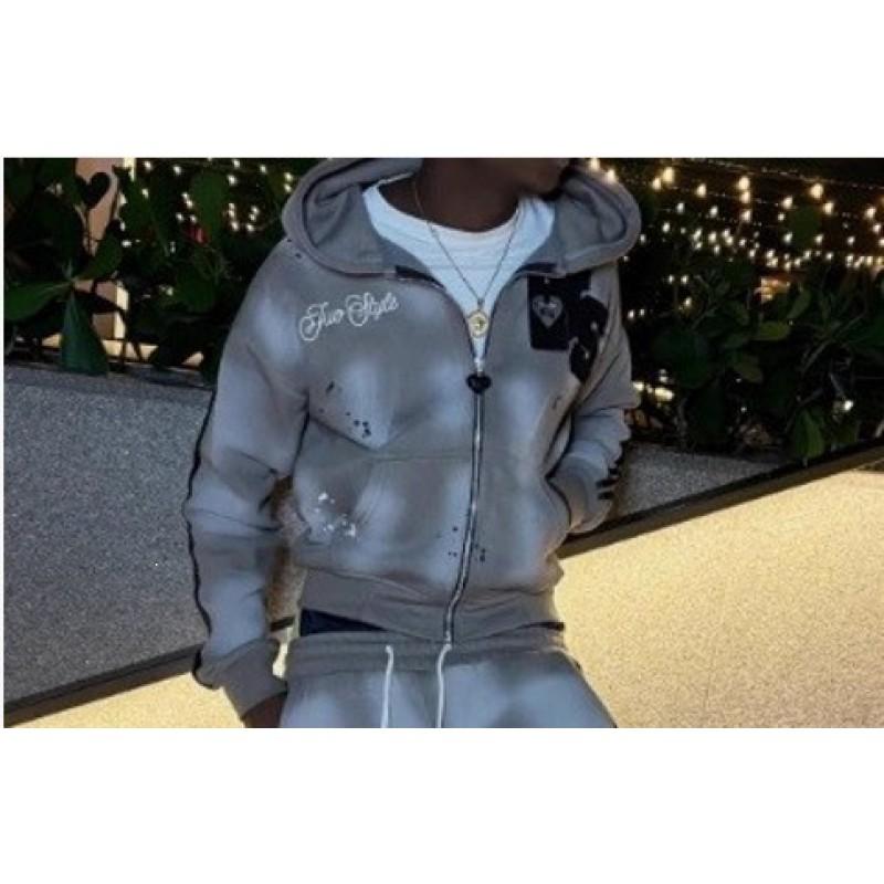 Unisex Oversized Drop-Shoulder Hoodie Jogger Set 3D Digital Print Casual Sportswear
