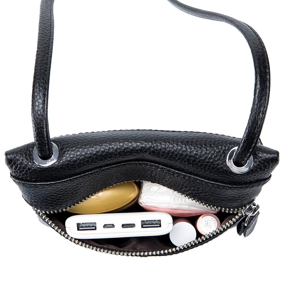 New Women's Mobile Phone Bag Soft Leather Vertical Three Zipper Shoulder Messenger Bag Fashion Women's Bag Trend