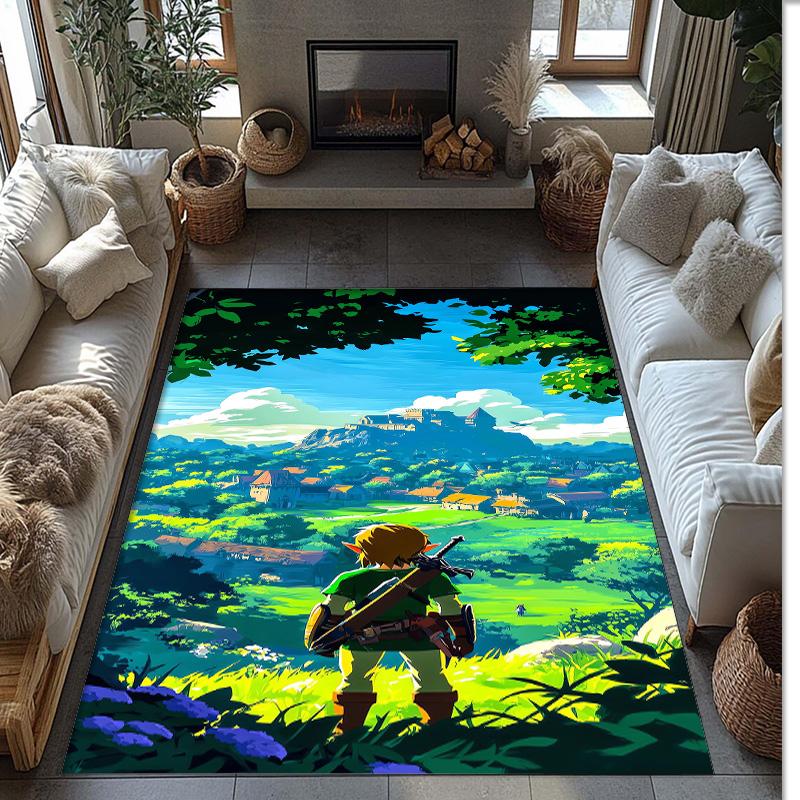 Zelda Crystal Velvet Rug, Soft Anti‑Slip Crystal Velvet Carpet for Living Room Bedroom Home Decor