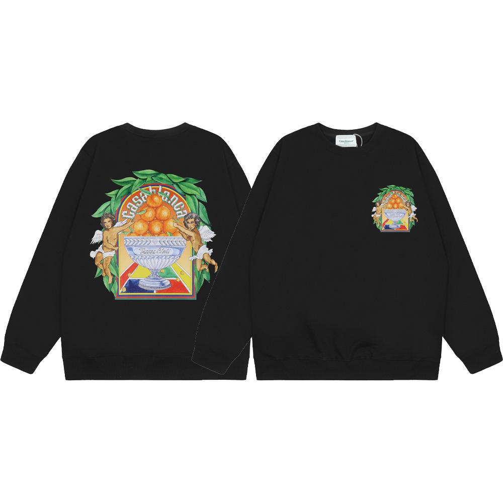 Grenzüberschreitende trendige Marke Casablanca Casablanca Buchstabe gemaltes Print 380g Herren- und Damen- Rundhals-Pullover