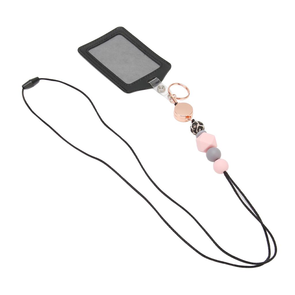 Silicone Retractable Bded Lanyard with Transparent ID Holder Multi Purpose Badge Holder for Students Worker