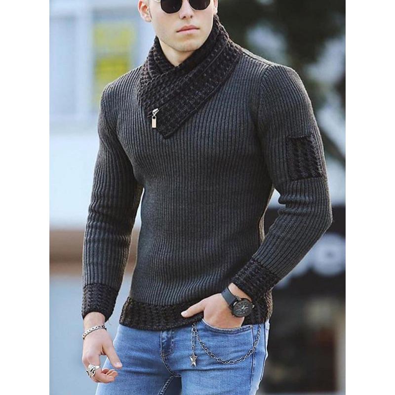 Fashion Color Block Warm Casual Neck Scarf For Men Winter Daily Wear