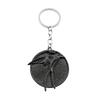 Vintage Wolf Head Keychain Game Geralt Of Rivia Medallion Wolf Metal Pendant Keyring For Men Car Accessories Gifts