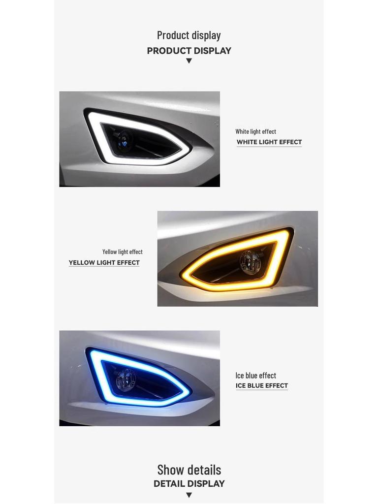 Compatible with 15-17 Ford Edge Daytime Running Lights, Yellow Turn Signal