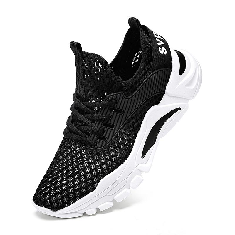 

Сетчатые мужские туфли дышащие белые мужские кроссовки модные легкие черные большие размеры мужские повседневные туфли Zapatillas Hombre 36 чёрный