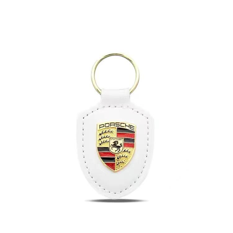 Leder Schild Auto Logo Schlüsselanhänger Schlüsselring Anhänger Geschenk Für Porsche Cayenne Panamera Macan 911 Taycan Boxster Cayman 918 Pajun