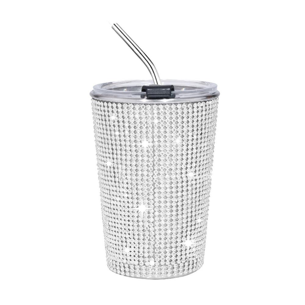 500ml Rhinestone Water Cup Sparkling Bling Stainless Steel Water Bottle Reusable Unbreakable Glitter Coffee Mug Bridemaid Gift