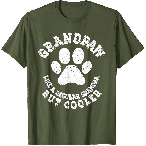 Grandpaw Dog Grandpa Grandfather Funny Vintage Grand Paw Men T-Shirt