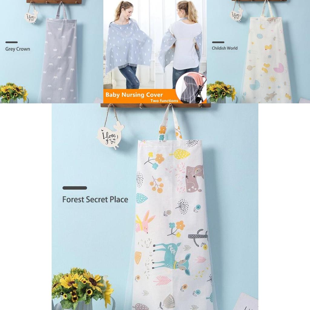 Hochwertige tragbare Stillabdeckung und weiche Stilldecke mit Moskitonetz für Baby-Kinderwagen