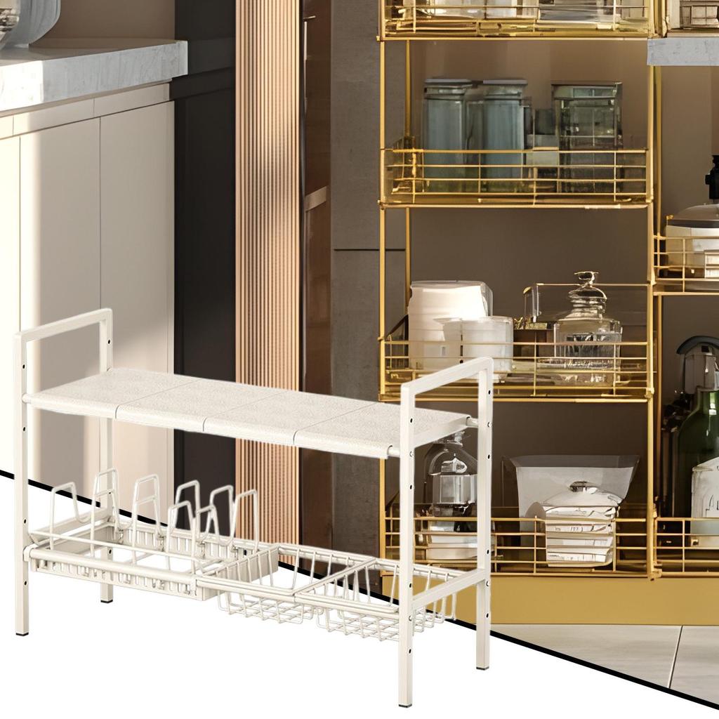 Under Sink Organizer Kitchen Multi-Purpose Storage Organizers Double Layer Sturdy Expandable Rack For Pan Home Cabinet Dish