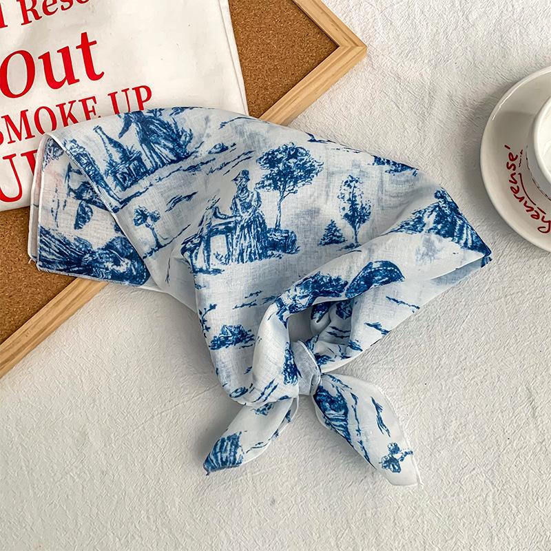 

Шелковый платок квадратный платок на шею высококачественный новый универсальный пасторальный цветочный головной платок повязка на голову резинка для волос шейный платок маленькая шаль