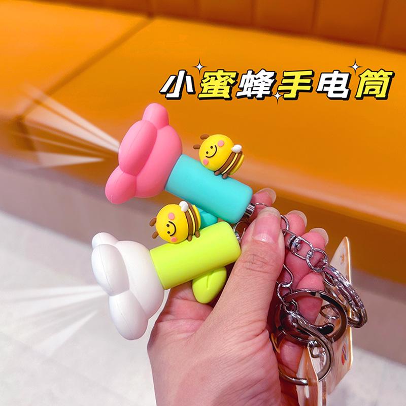 Little Bee Projection Camera Keychain Feitian Little Bee Unzip Keychain Multifunctional Flashlight Pendant