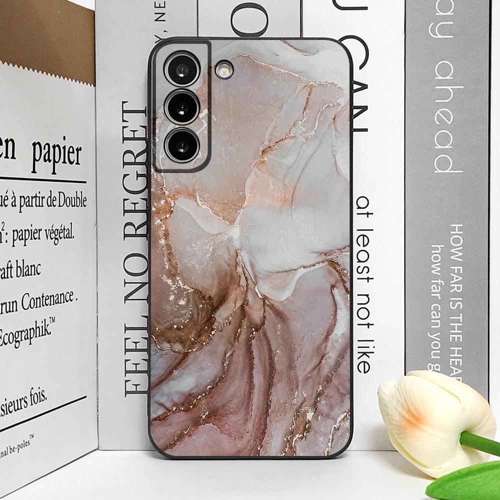 Colored Marble Pattern Phone Case for Samsung S25 S24 S22 S20 S23 Plus Ultra S21 S23 FE 5G Shockproof Soft Silicone Cover Fundas
