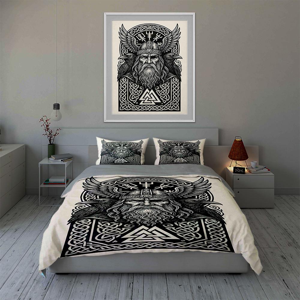 Design inspirowany Wikingami. Pościel Zestawy poszewek na kołdrę Poszewki na kołdrę Poszewki na poduszki prezenty (1 * Poszewka na kołdrę 2 * Poszewki na poduszki, bez wkładu do kołdry)