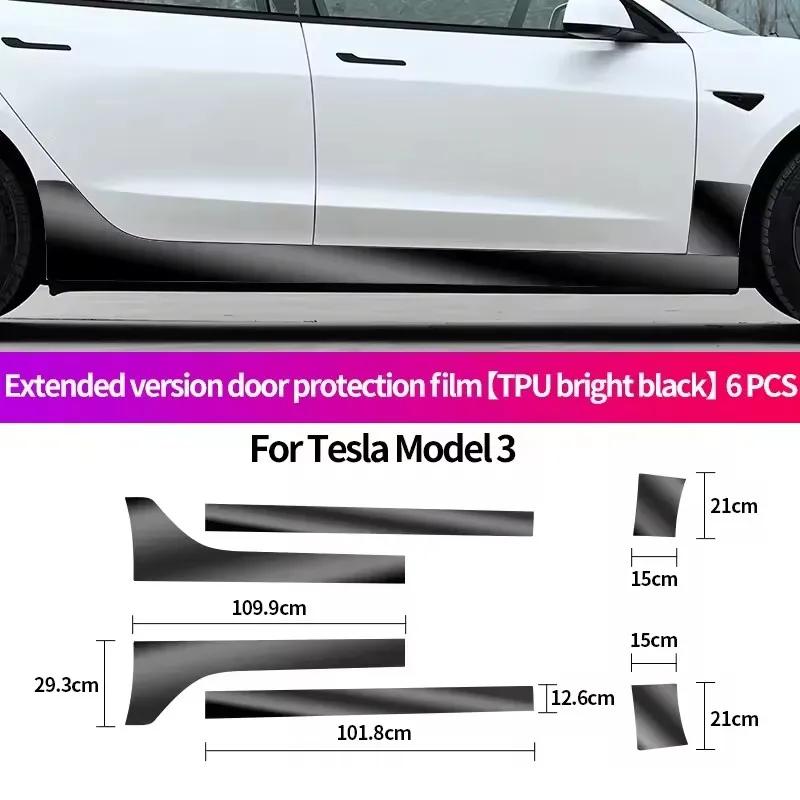For Tesla Model 3 Model Y Car Rear Door Triangle Pre-cut Anti-Scratch Protective Film Refit Accessories TPU Transparent Sticker