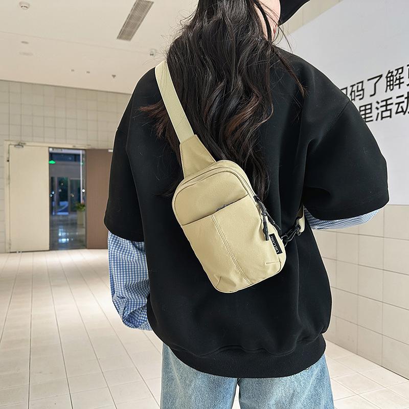 Sports travel breast bag men's and women's tide brand outdoor running shoulder small backpack canvas ultra-light girls' messenger bag summer