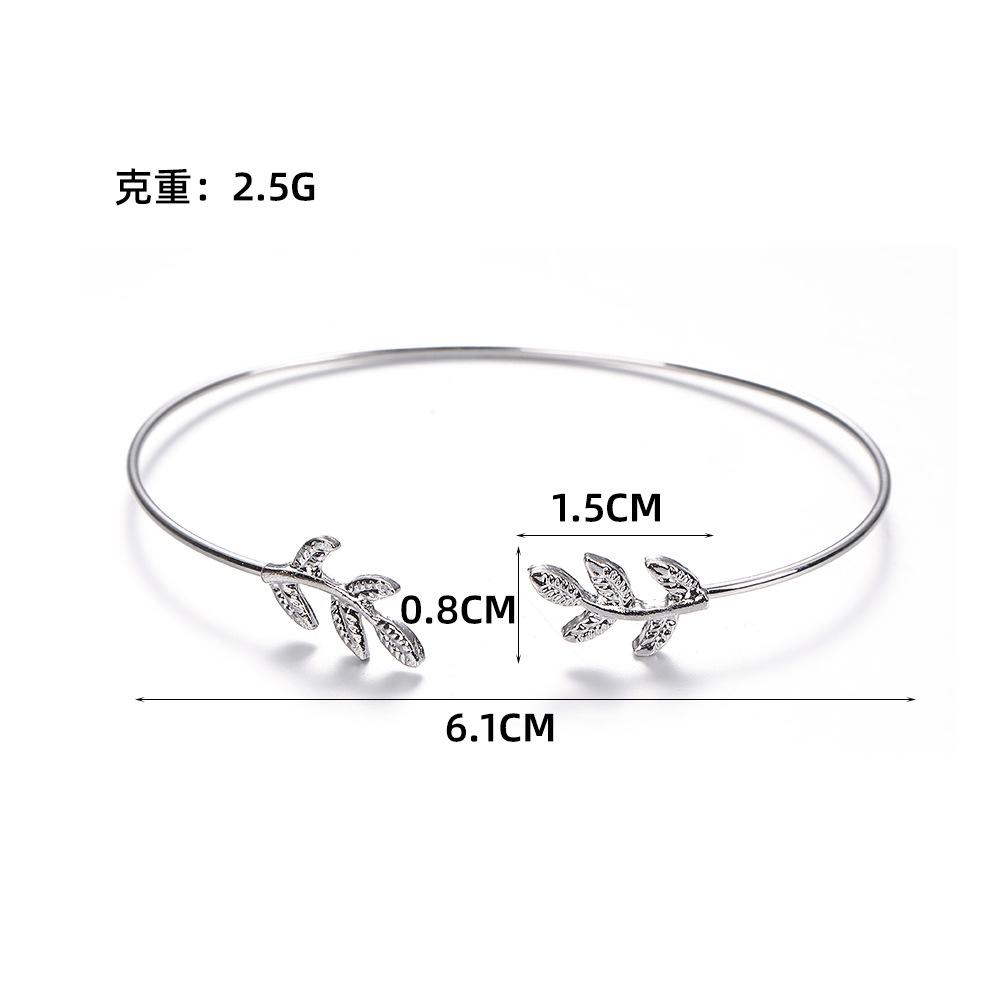 European and American new creative leaf bracelet open leaf bracelet niche boutique fashion fresh jewelry accessories